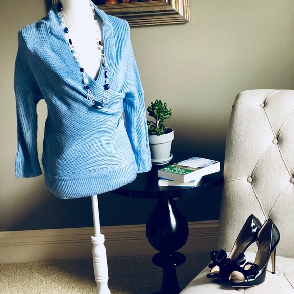 Aluna Levi Sweaters - 🆕 LIGHT BLUE WRAP BREATHABLE SPRING SWEATER